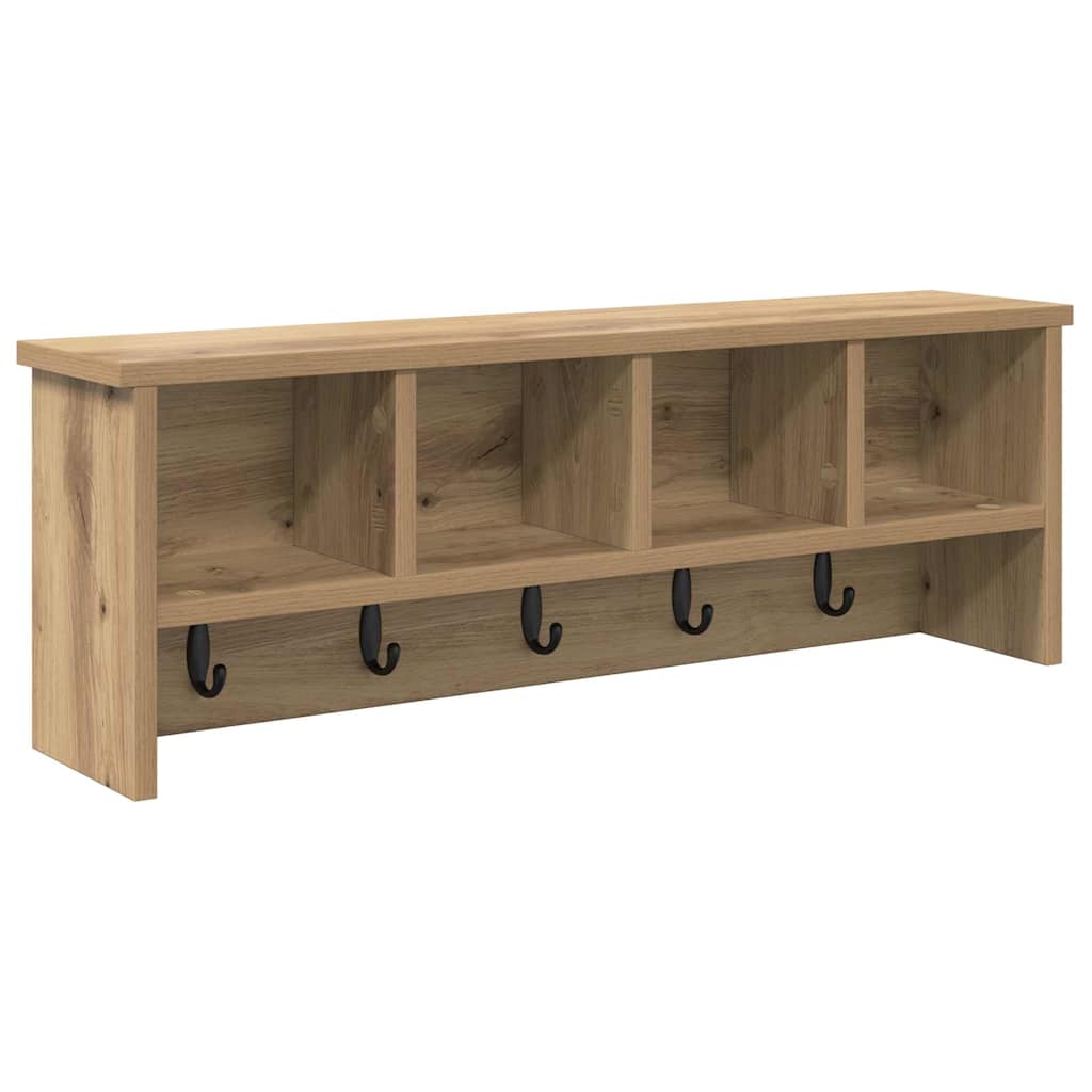 vidaXL Wall-Mounted Coat Rack Wall-Mounted Artisan Oak 75 x 16 x 26 cm 2