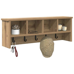 vidaXL Wall-Mounted Coat Rack Wall-Mounted Artisan Oak 75 x 16 x 26 cm 3