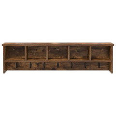 vidaXL Wall-Mounted Coat Rack Wall-Mounted Smoked Oak 100 x 16 x 26 cm 5