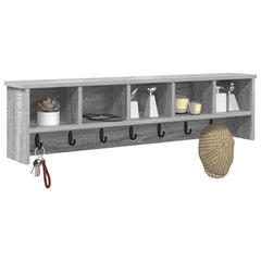 vidaXL Wall-Mounted Coat Rack Wall-Mounted Grey Sonoma Engineered wood 3