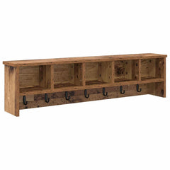 vidaXL Wall-Mounted Coat Rack Wall-Mounted Old Wood 100 x 16 x 26 cm 2