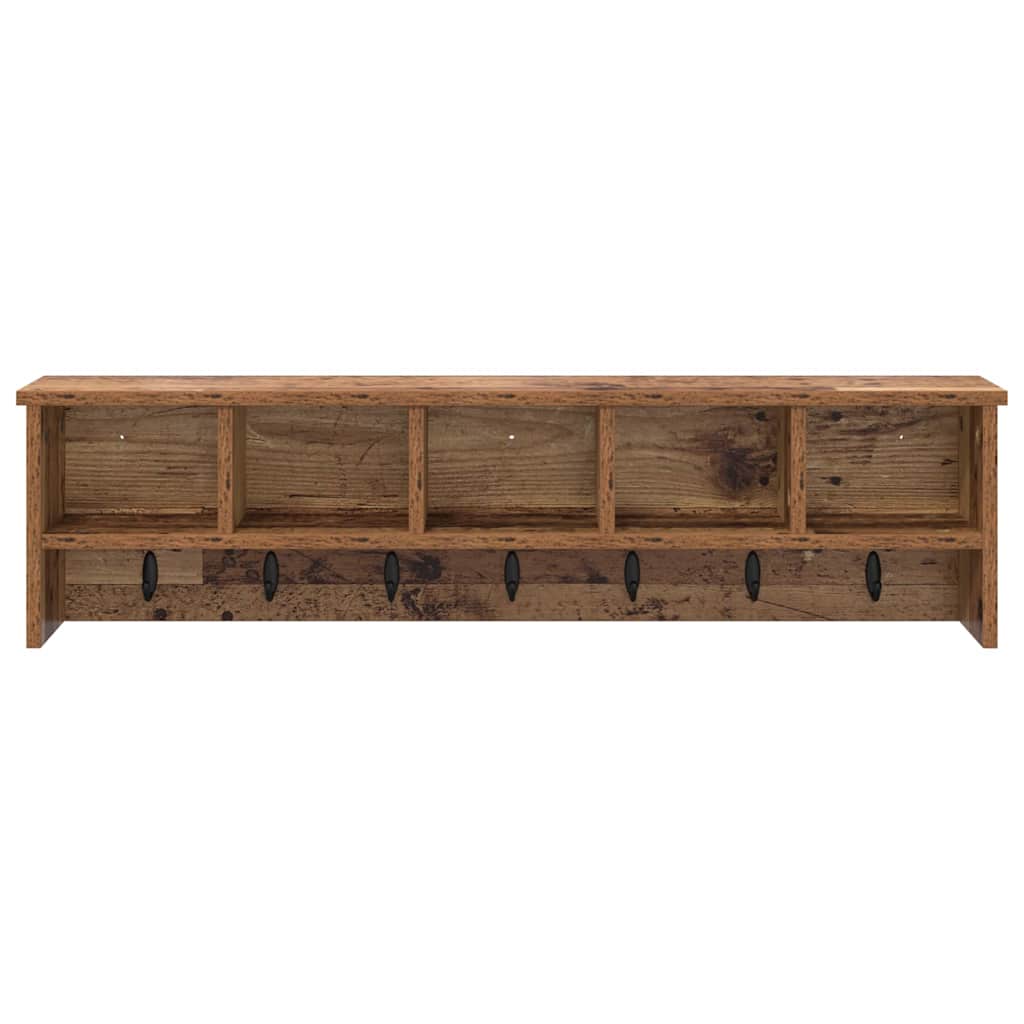 vidaXL Wall-Mounted Coat Rack Wall-Mounted Old Wood 100 x 16 x 26 cm 5