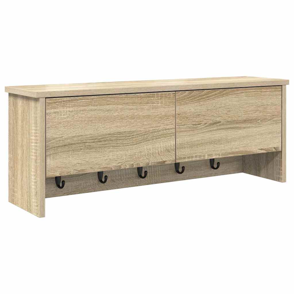 vidaXL Wall-Mounted Coat Rack Wall-Mounted Sonoma Oak 80 x 20 x 30 cm 2