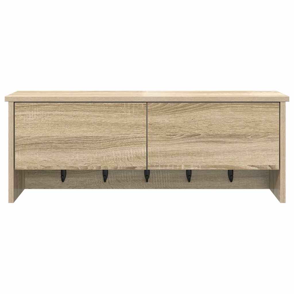 vidaXL Wall-Mounted Coat Rack Wall-Mounted Sonoma Oak 80 x 20 x 30 cm 6