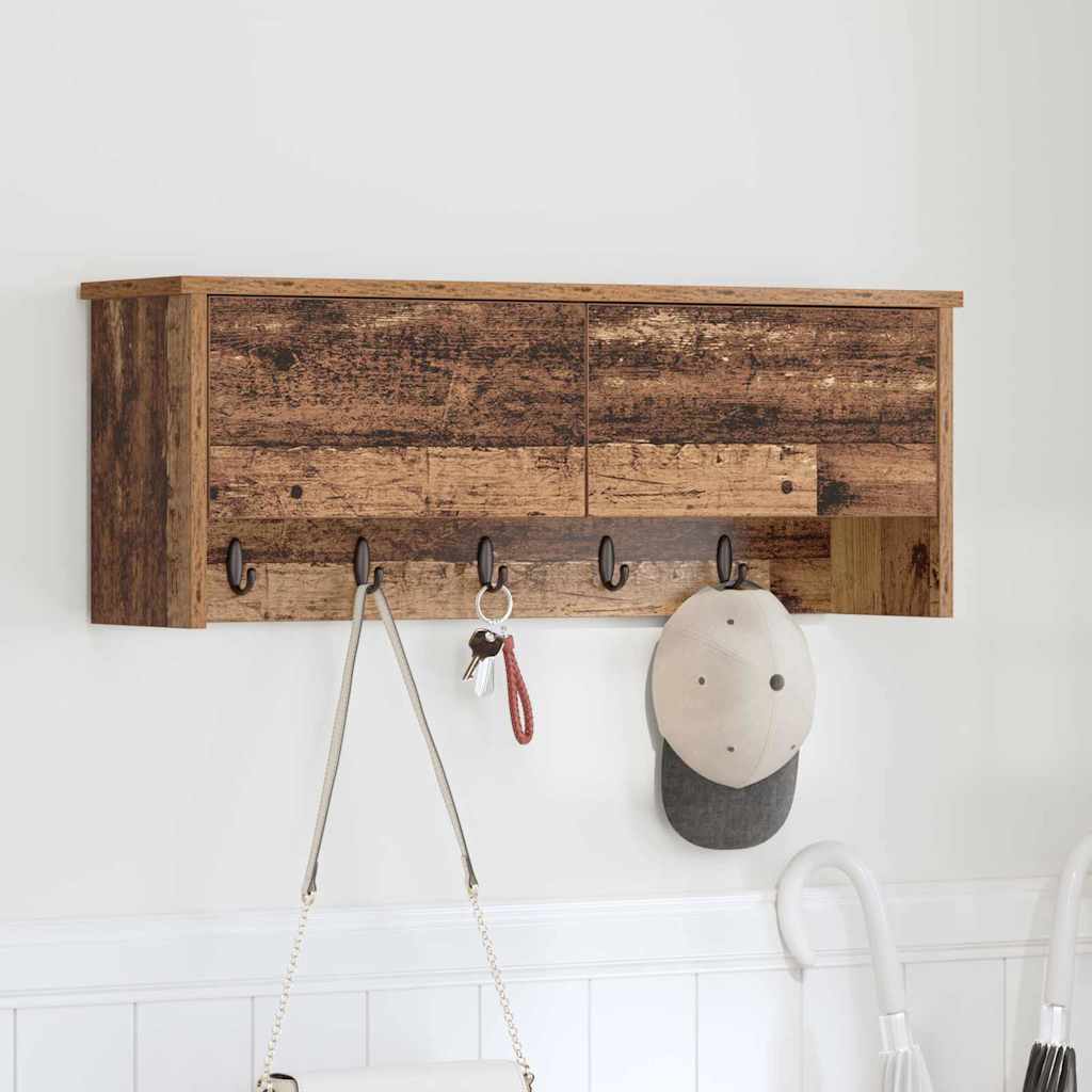 vidaXL Wall-Mounted Coat Rack Wall-Mounted Old Wood 80 x 20 x 30 cm 1