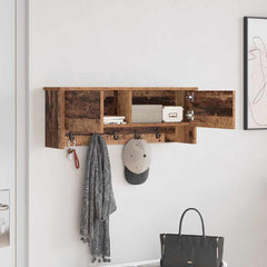 vidaXL Wall-Mounted Coat Rack Wall-Mounted Old Wood 80 x 20 x 30 cm 4