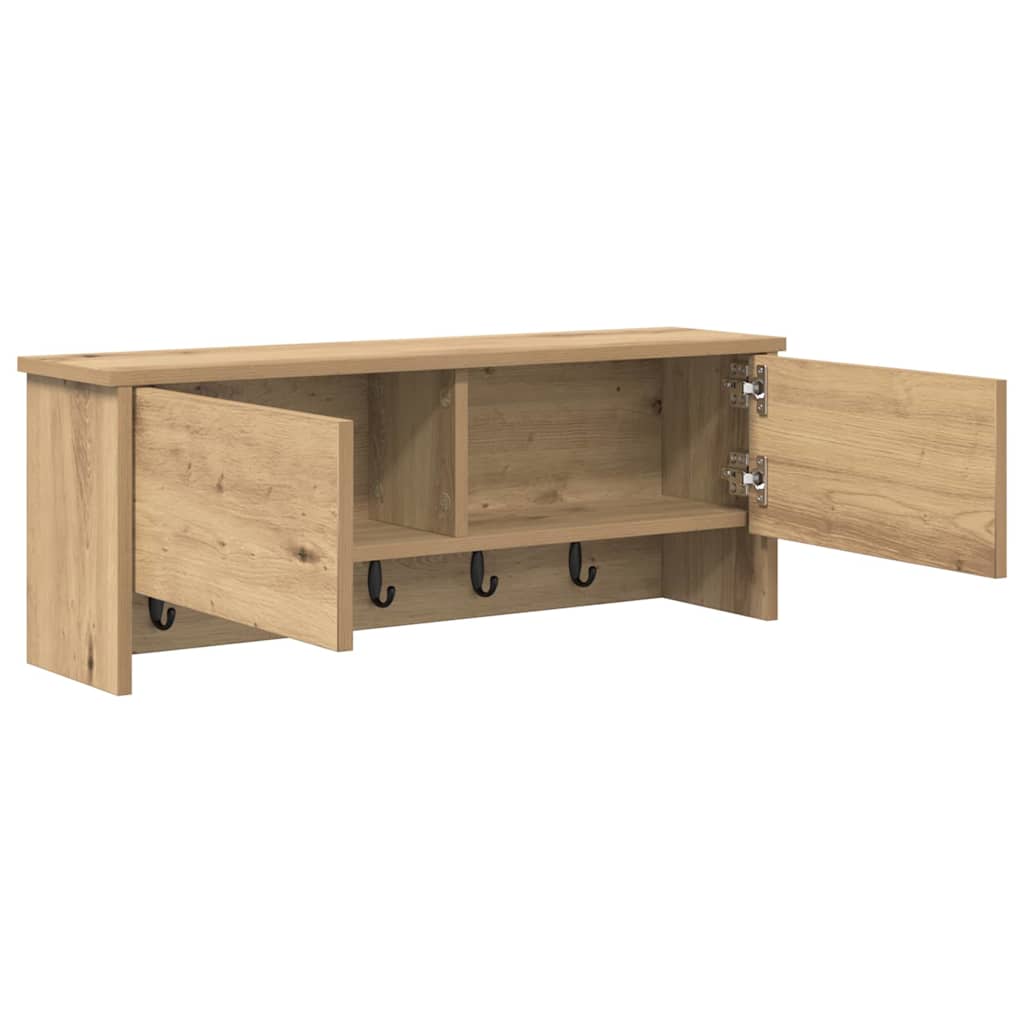 vidaXL Wall-Mounted Coat Rack Wall-Mounted Artisan Oak 80 x 20 x 30 cm 5