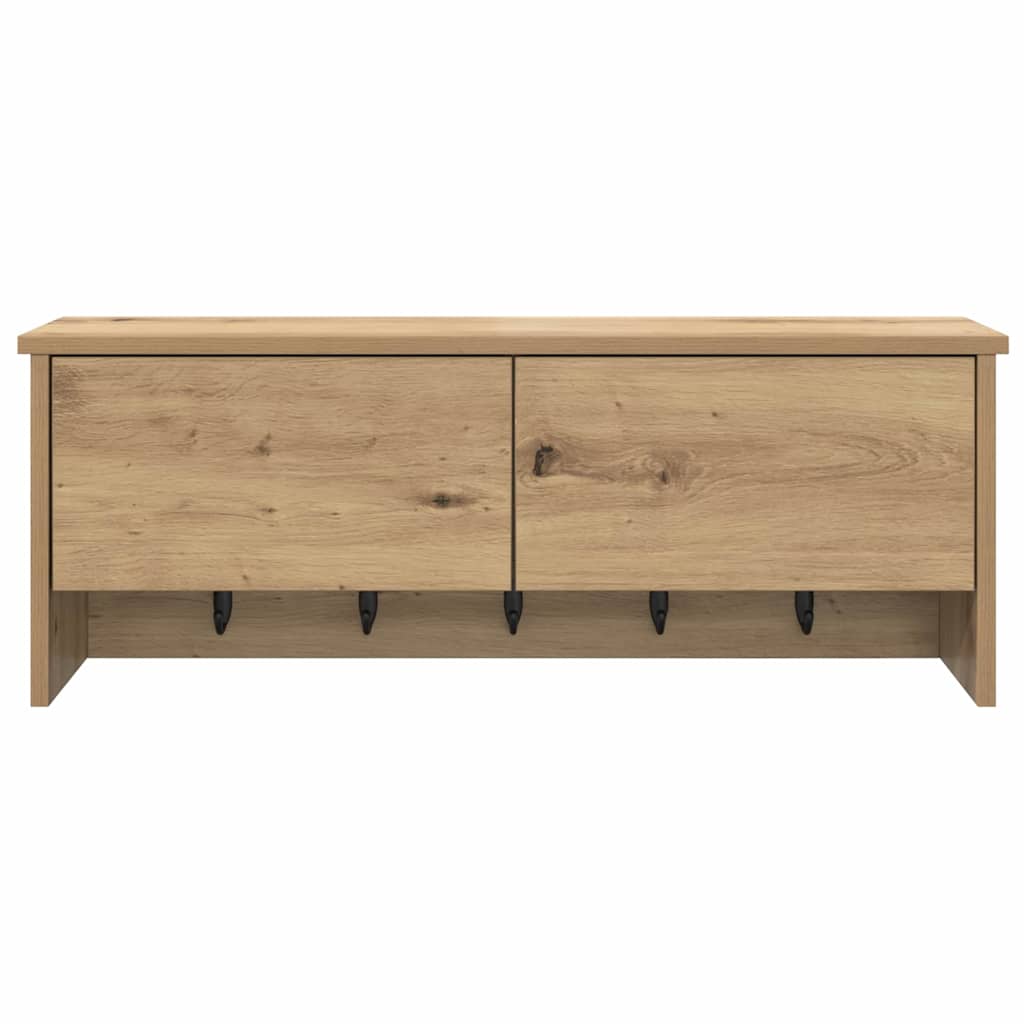 vidaXL Wall-Mounted Coat Rack Wall-Mounted Artisan Oak 80 x 20 x 30 cm 6