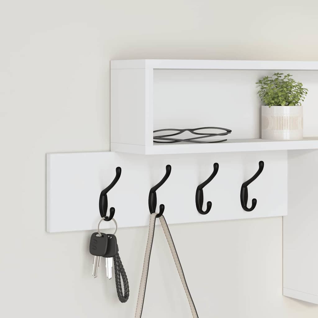 vidaXL Wall-Mounted Coat Rack Wall-Mounted White 100 x 12 x 43.5 cm 4