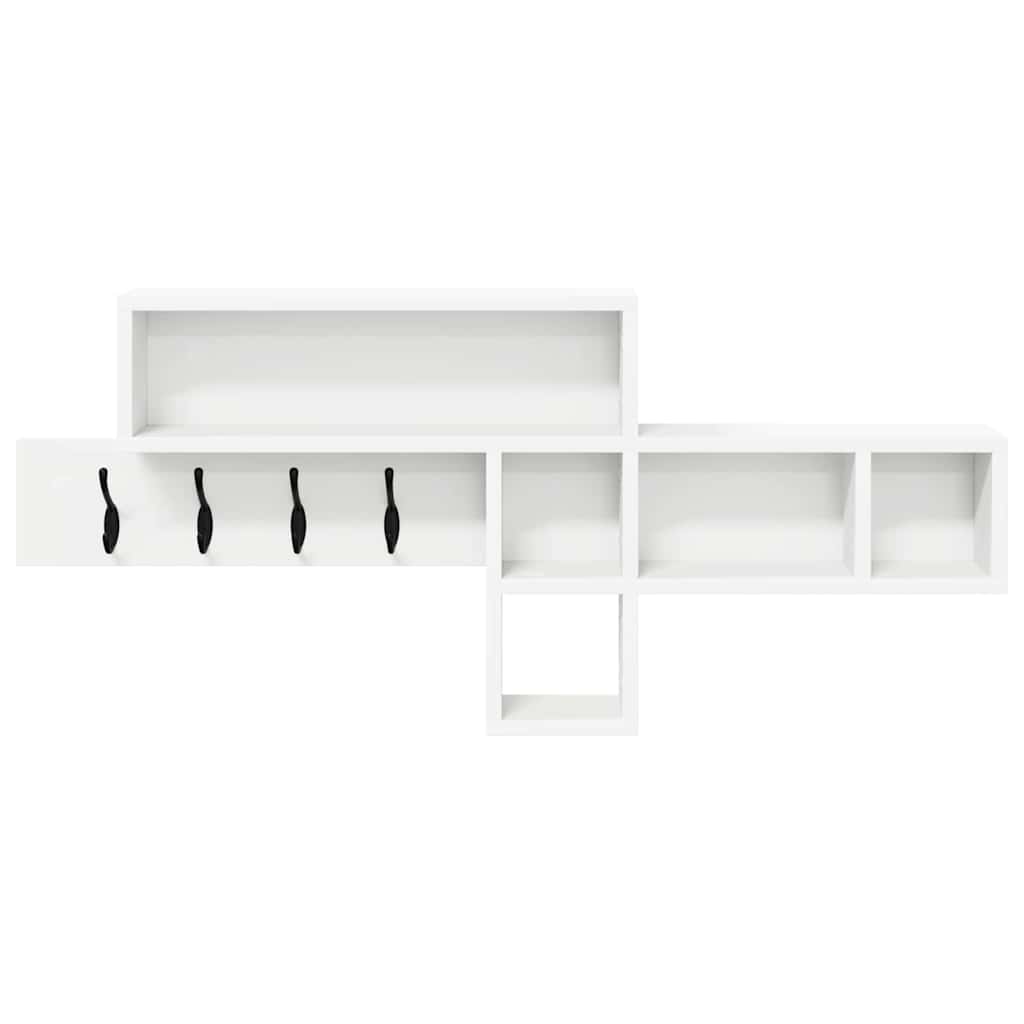 vidaXL Wall-Mounted Coat Rack Wall-Mounted White 100 x 12 x 43.5 cm 5