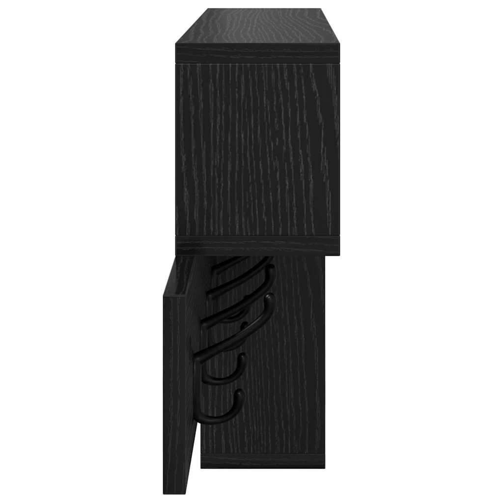vidaXL Wall-Mounted Coat Rack Wall-Mounted Black Oak Engineered wood 6