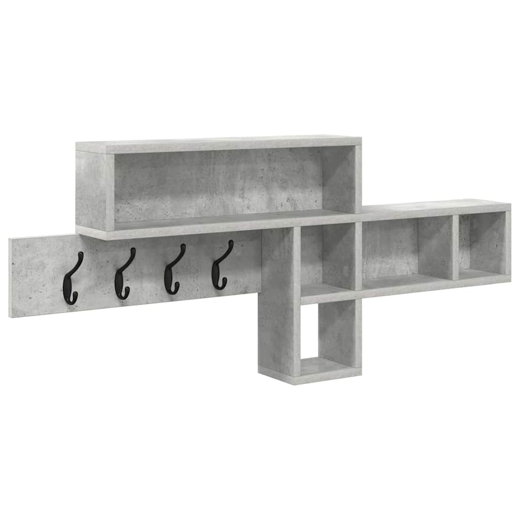 vidaXL Wall-Mounted Coat Rack Wall-Mounted Concrete Grey 2