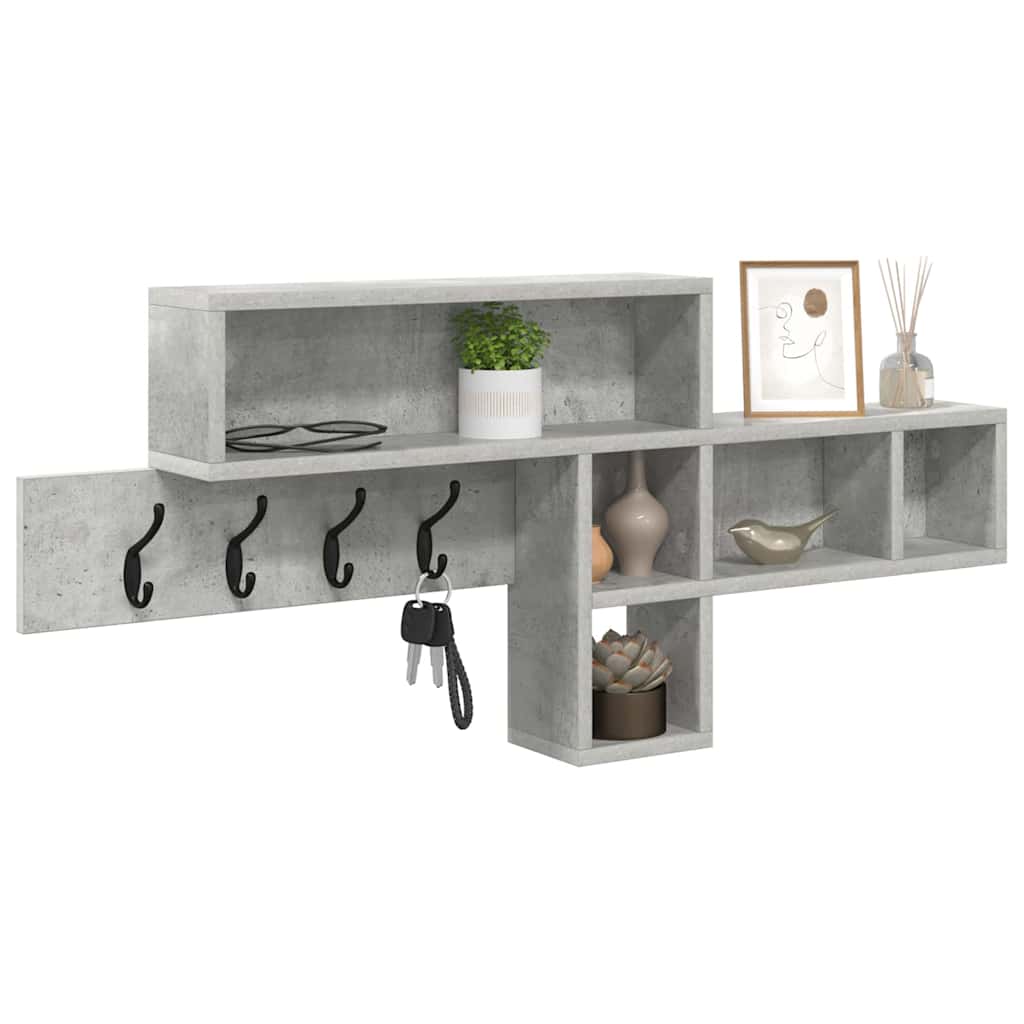 vidaXL Wall-Mounted Coat Rack Wall-Mounted Concrete Grey 3