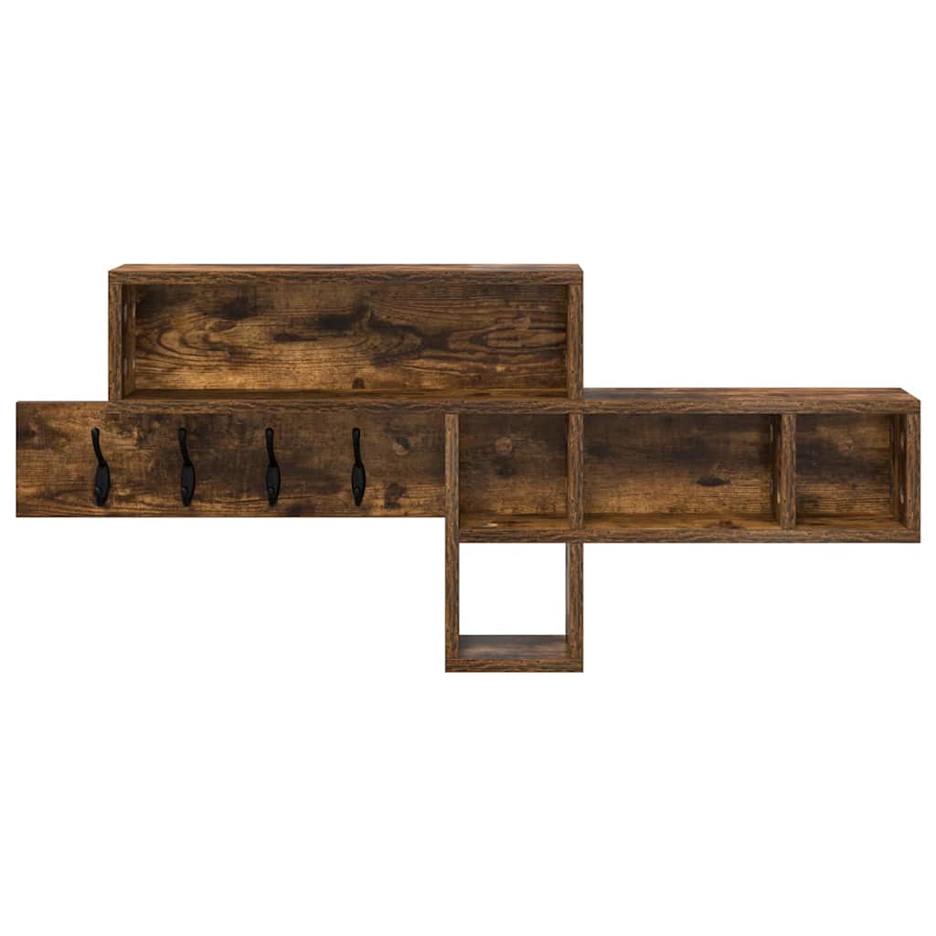 vidaXL Wall-Mounted Coat Rack Wall-Mounted Smoked Oak Engineered wood 5