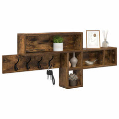 vidaXL Wall-Mounted Coat Rack Wall-Mounted Smoked Oak Engineered wood 3