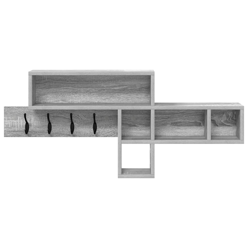 vidaXL Wall-Mounted Coat Rack Wall-Mounted Grey Sonoma Engineered wood 5