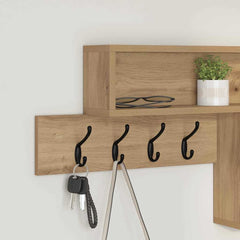 vidaXL Wall-Mounted Coat Rack Wall-Mounted Artisan Oak Engineered wood 4
