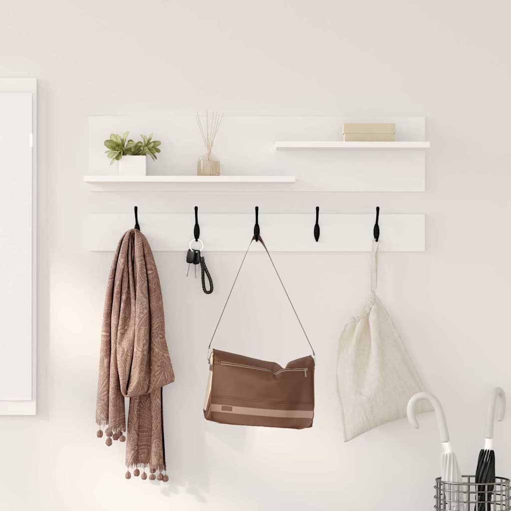 vidaXL Wall-Mounted Coat Rack Wall-Mounted White 90 x 15 x 36 cm 4