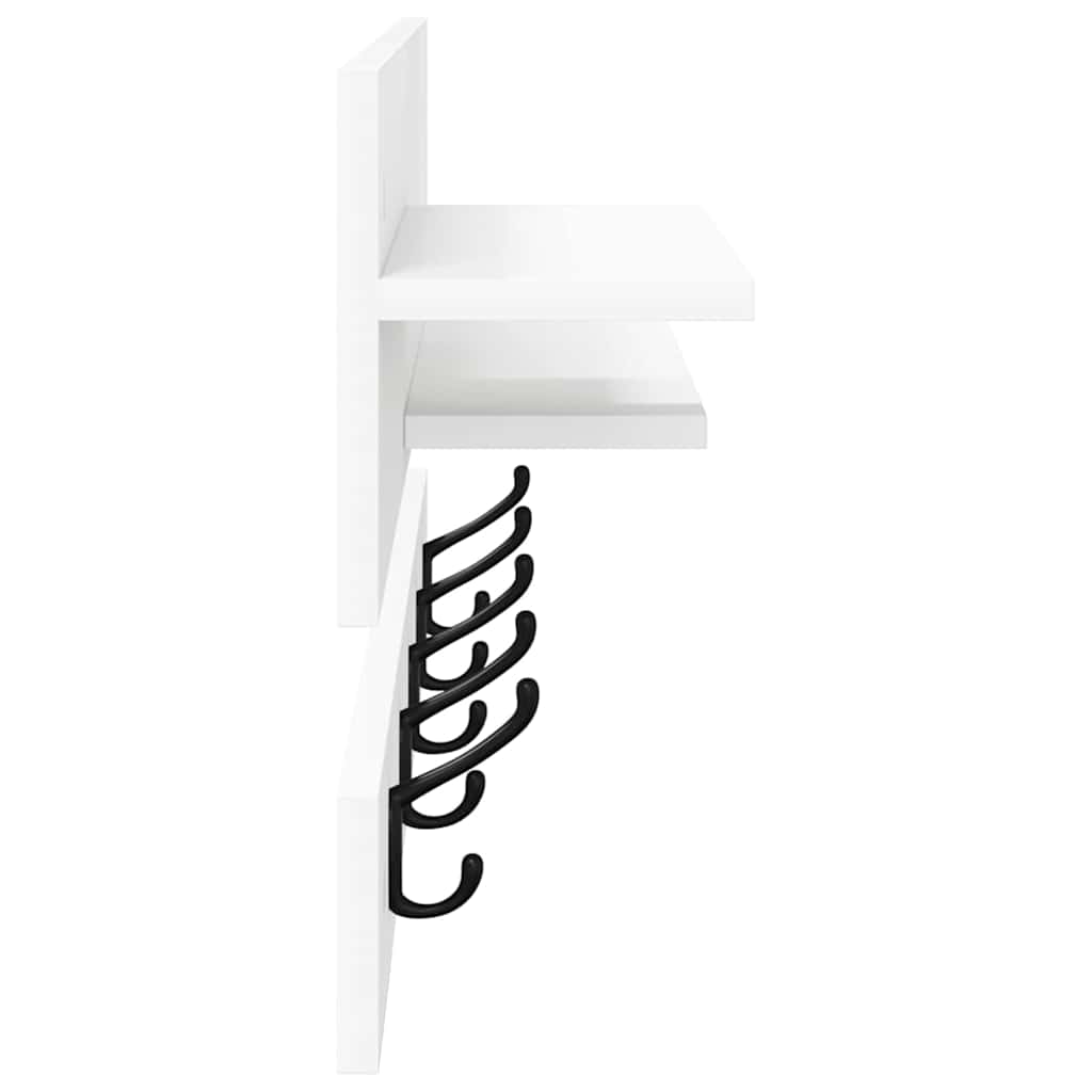 vidaXL Wall-Mounted Coat Rack Wall-Mounted White 90 x 15 x 36 cm 6