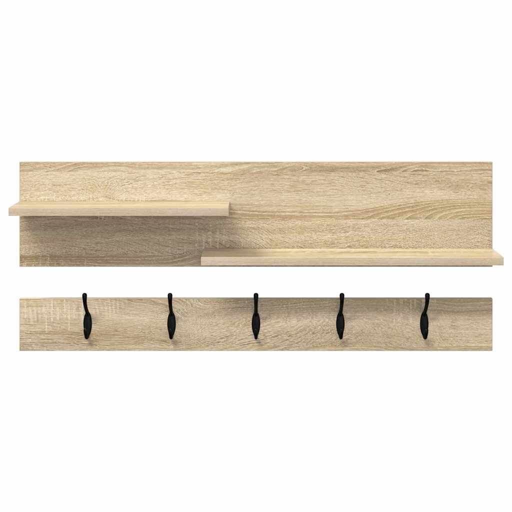 vidaXL Wall-Mounted Coat Rack Wall-Mounted Sonoma Oak 90 x 15 x 36 cm 5