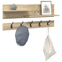 vidaXL Wall-Mounted Coat Rack Wall-Mounted Sonoma Oak 90 x 15 x 36 cm 3