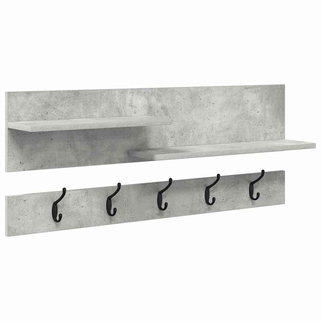 vidaXL Wall-Mounted Coat Rack Wall-Mounted Concrete Grey 2