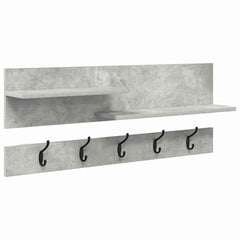 vidaXL Wall-Mounted Coat Rack Wall-Mounted Concrete Grey 2