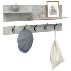 vidaXL Wall-Mounted Coat Rack Wall-Mounted Concrete Grey 3
