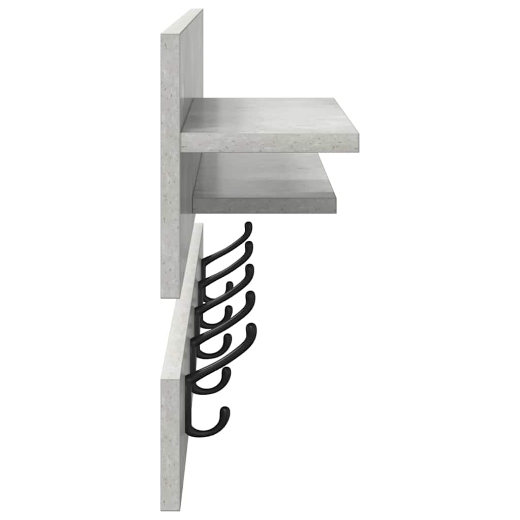 vidaXL Wall-Mounted Coat Rack Wall-Mounted Concrete Grey 6