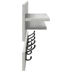 vidaXL Wall-Mounted Coat Rack Wall-Mounted Concrete Grey 6