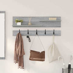 vidaXL Wall-Mounted Coat Rack Wall-Mounted Grey Sonoma 90 x 15 x 36 cm 4