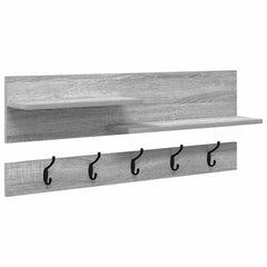 vidaXL Wall-Mounted Coat Rack Wall-Mounted Grey Sonoma 90 x 15 x 36 cm 2