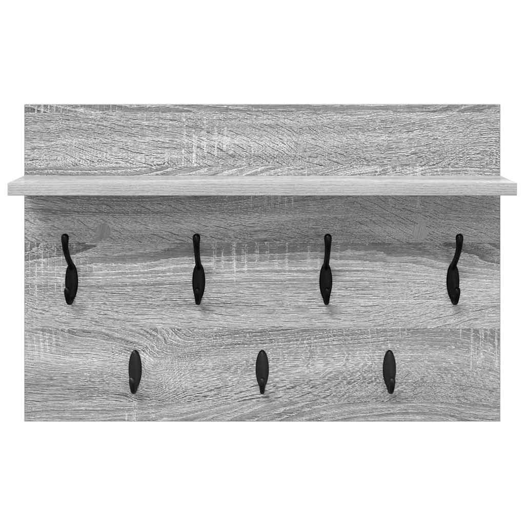 vidaXL Wall-Mounted Coat Rack Wall-Mounted Grey Sonoma 60 x 40 x 12 cm 5