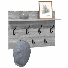 vidaXL Wall-Mounted Coat Rack Wall-Mounted Grey Sonoma 60 x 40 x 12 cm 3