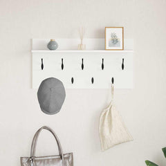 vidaXL Wall-Mounted Coat Rack Wall-Mounted White 80 x 40 x 12 cm 4