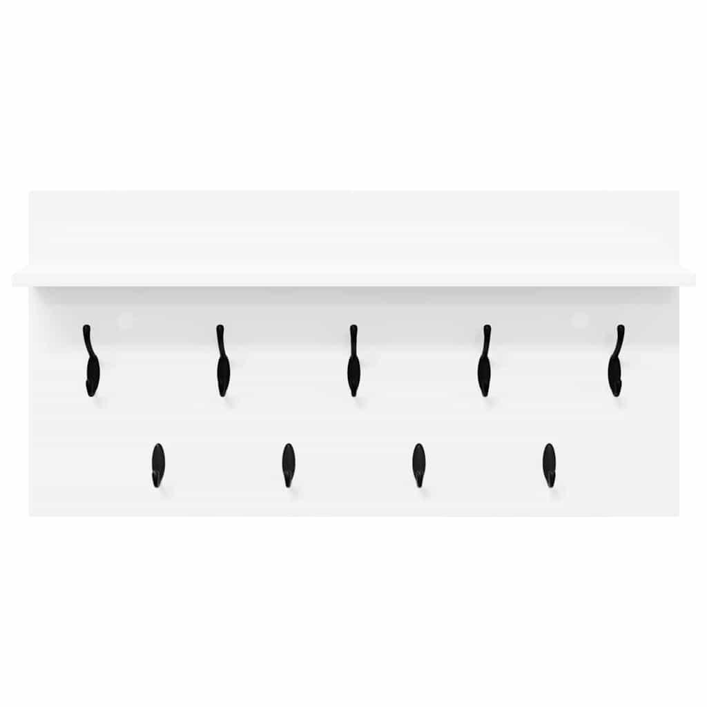 vidaXL Wall-Mounted Coat Rack Wall-Mounted White 80 x 40 x 12 cm 5