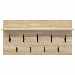 vidaXL Wall-Mounted Coat Rack Wall-Mounted Sonoma Oak 80 x 40 x 12 cm 5