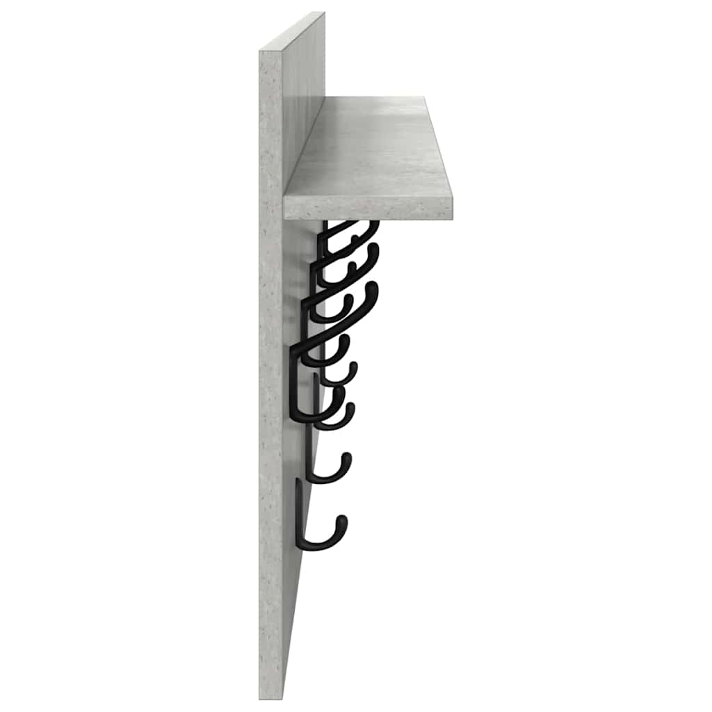 vidaXL Wall-Mounted Coat Rack Wall-Mounted Concrete Grey 6
