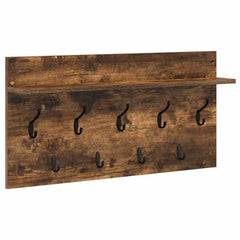 vidaXL Wall-Mounted Coat Rack Wall-Mounted Smoked Oak 80 x 40 x 12 cm 2