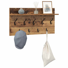 vidaXL Wall-Mounted Coat Rack Wall-Mounted Old Wood 80 x 40 x 12 cm 3