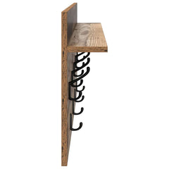 vidaXL Wall-Mounted Coat Rack Wall-Mounted Old Wood 80 x 40 x 12 cm 6