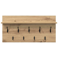 vidaXL Wall-Mounted Coat Rack Wall-Mounted Artisan Oak 80 x 40 x 12 cm 5
