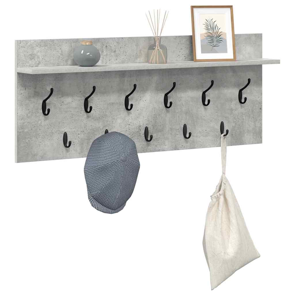 vidaXL Wall-Mounted Coat Rack Wall-Mounted Concrete Grey 3