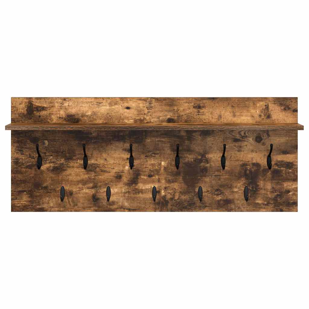 vidaXL Wall-Mounted Coat Rack Wall-Mounted Smoked Oak 100 x 40 x 12 cm 5