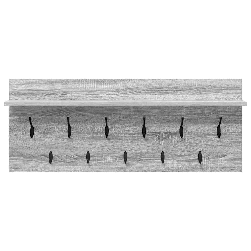 vidaXL Wall-Mounted Coat Rack Wall-Mounted Grey Sonoma Engineered wood 5