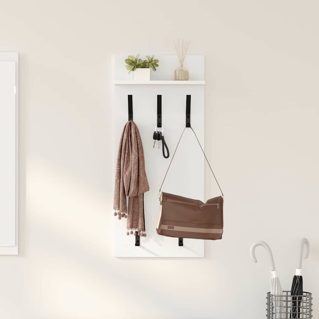 vidaXL Wall-Mounted Coat Rack Wall-Mounted White 40 x 10 x 90 cm 1