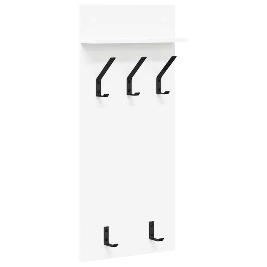 vidaXL Wall-Mounted Coat Rack Wall-Mounted White 40 x 10 x 90 cm 2