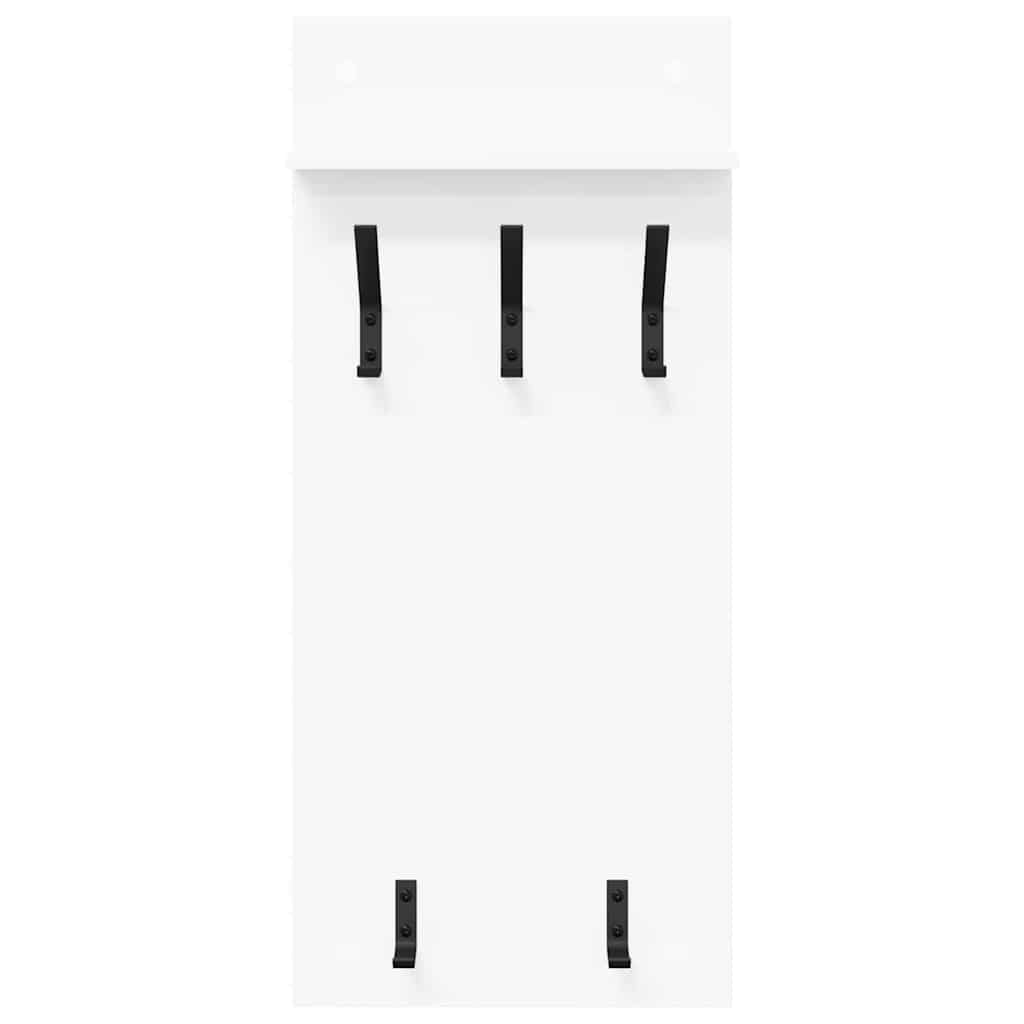vidaXL Wall-Mounted Coat Rack Wall-Mounted White 40 x 10 x 90 cm 5
