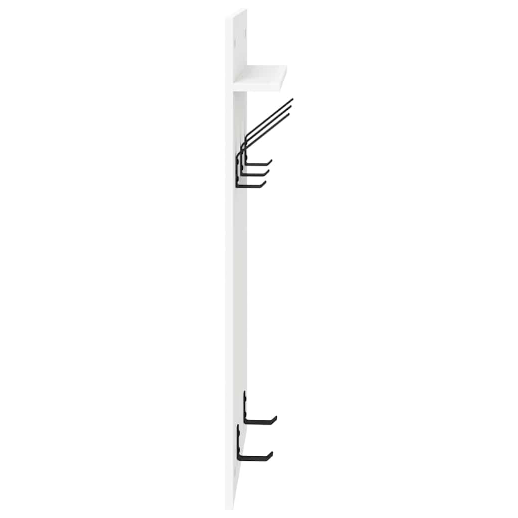 vidaXL Wall-Mounted Coat Rack Wall-Mounted White 40 x 10 x 90 cm 6