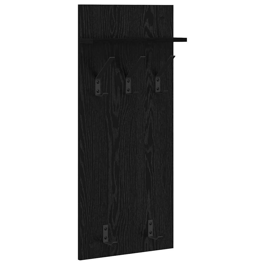 vidaXL Wall-Mounted Coat Rack Wall-Mounted Black Oak 40 x 10 x 90 cm 2